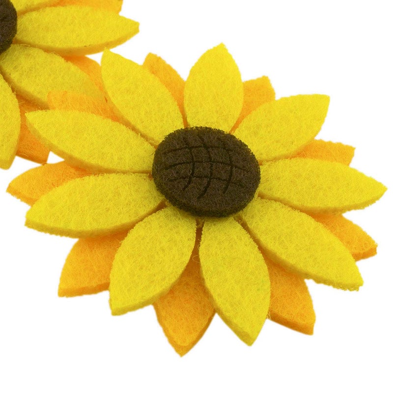 Summer-Ray.com Summer-Ray 20pcs 2"" Triple Layered Felt Laser Sunflower Cutout Embellishment - Image 2